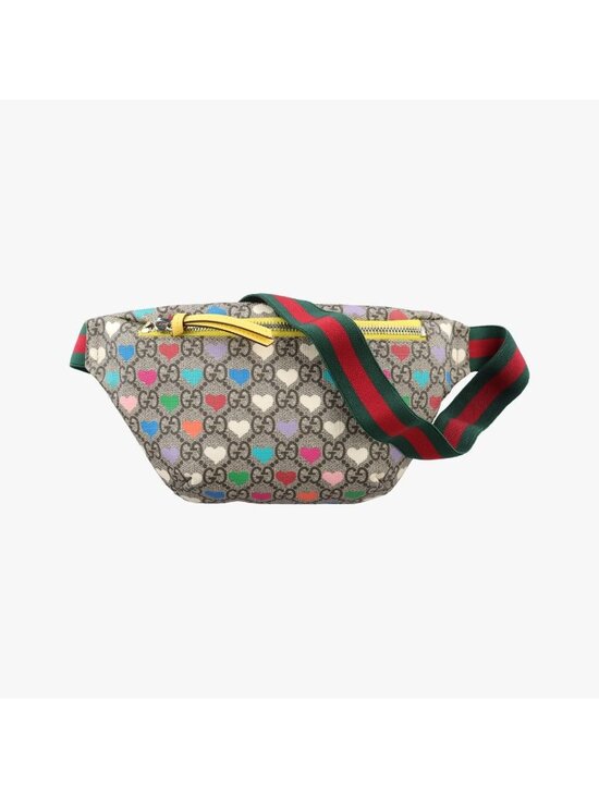 Gucci Handbags - Gucci Kids GG Top Strawberry Print Beige Belt Bag